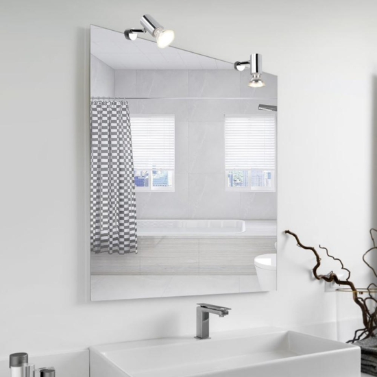 Applique cromo per bagno moderno con luce orientabile