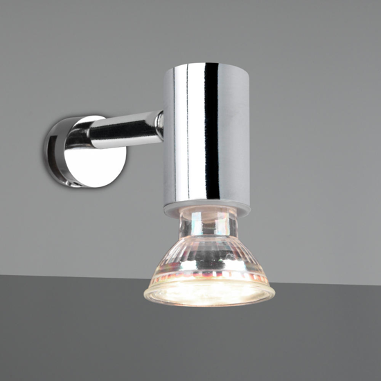 Applique cromo per bagno moderno con luce orientabile