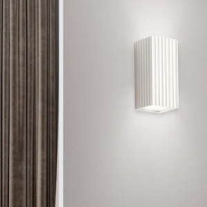 Applique di gesso squadrato bianco rigato isyluce gypsos