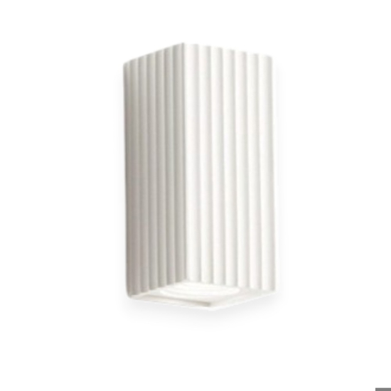 Applique di gesso squadrato bianco rigato isyluce gypsos