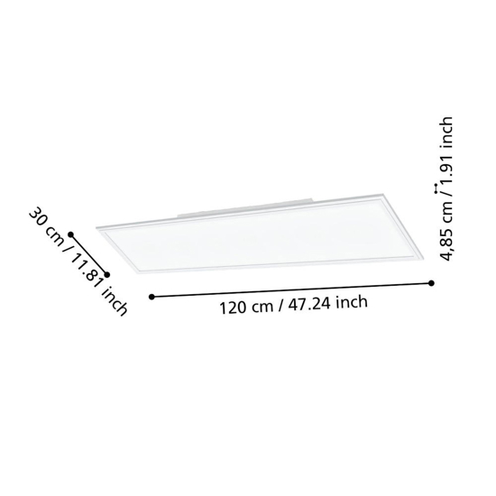 Pannello led 120x30 bianco led 33w tricolor dimm con app