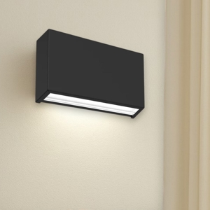 Applique box w1 nero led 6w 3000k mono emissione linea light
