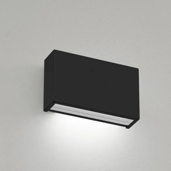 Applique box w1 nero led 6w 3000k mono emissione linea light
