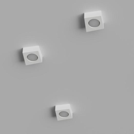 Plafoniera di gesso ceramico bianca trapezoidale moderna