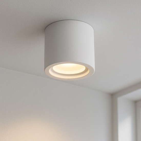 Plafoniera di gesso bianca rotonda gx53 led