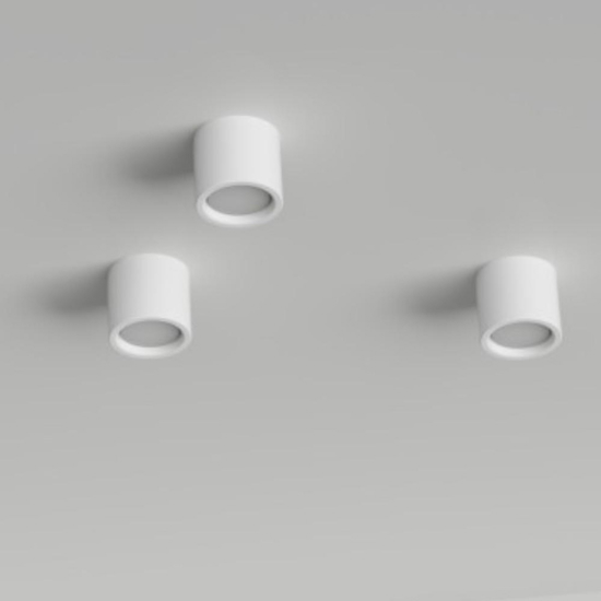 Plafoniera di gesso bianca rotonda gx53 led