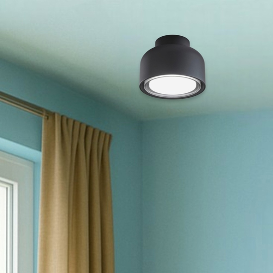 Vivida bottone applique lampada moderna nera da parete soffitto