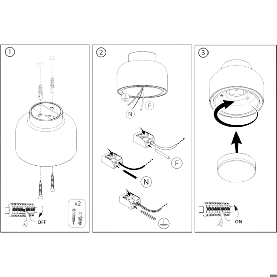 Vivida bottone applique lampada moderna nera da parete soffitto