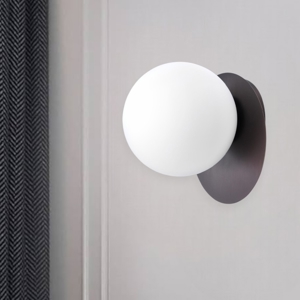 Applique led 12w 3000k vivida pearl bronzo sfera vetro bianco