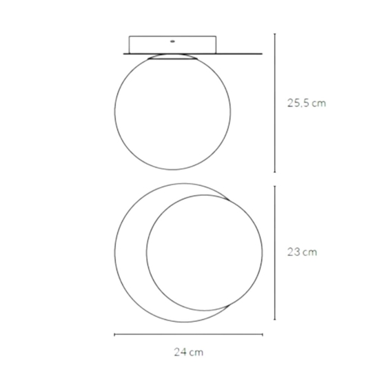 Applique led 12w 3000k vivida pearl bronzo sfera vetro bianco