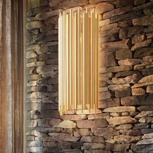 Ideal lux pan ap2 applique lampada da parete metallo oro design
