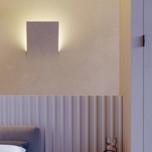 Applique lampada vela da incasso parete gesso bianco cristaly led 9w 2700k 24v