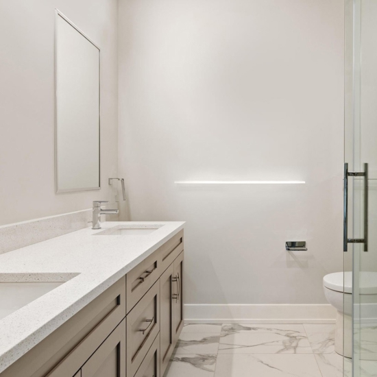 Mensola luminosa da incasso gesso led 12w 2700k vetro