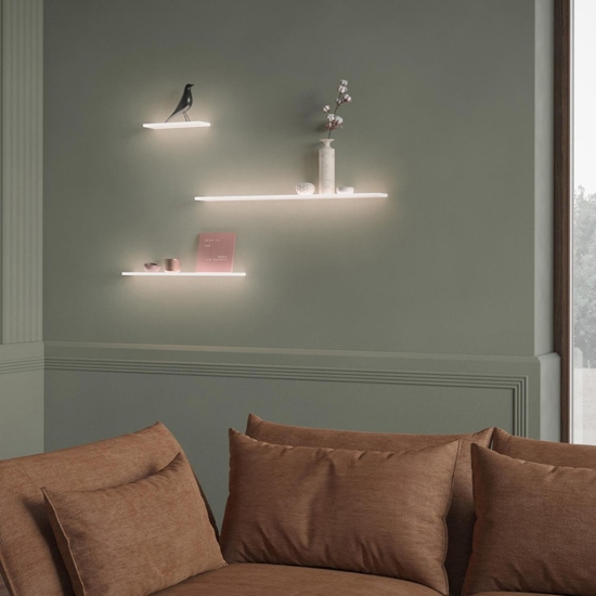 Mensola luminosa da incasso gesso led 12w 2700k vetro