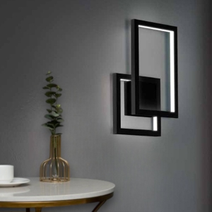 Applique cross led cct nero 3000k 4000k 6000k 20w design moderna perenz