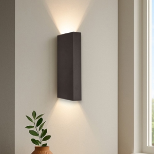 Applique nero design modernaa38140n fascio luce stretto squadrato