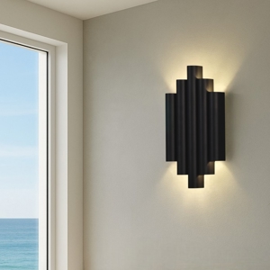Applique led 21w 3000k design elegante nero moderna per salone