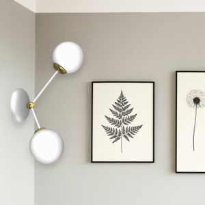 Applique da parete per interni bianco oro lucido