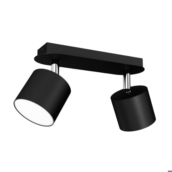 Plafoniera con 2 faretti led orientabili neri fp