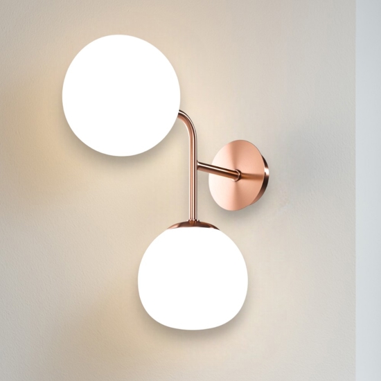 Applique erich design oro rosa 2 luci per soggiorno maytoni