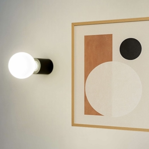 Lampada da parete soffitto nero lampadina a vista