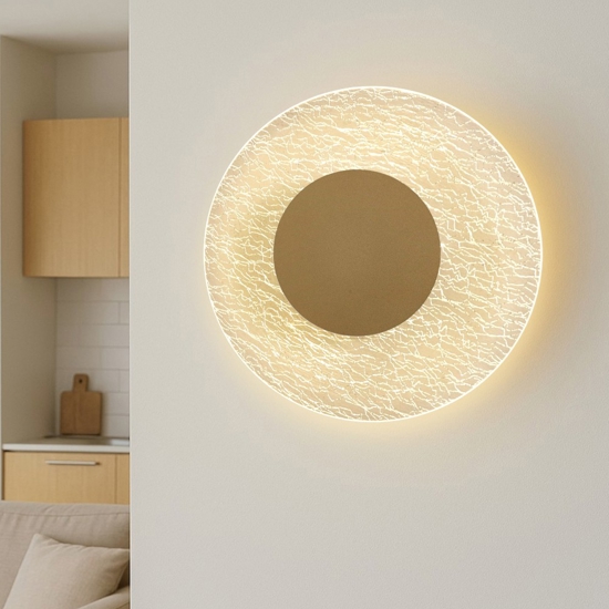 Applique led oro da parete crepato 30w 3000k design
