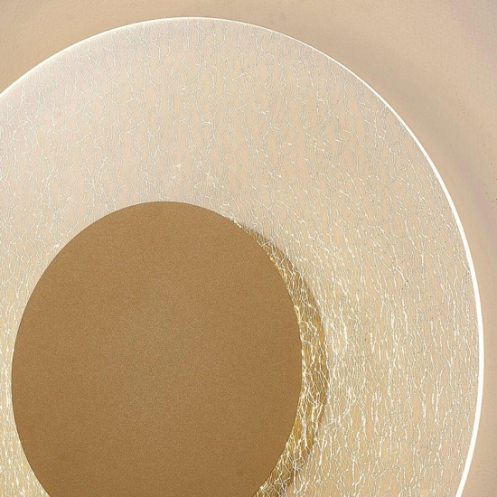 Applique led oro da parete crepato 30w 3000k design