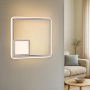 Ap dowel ondaluce applique led grigia squadrata moderna