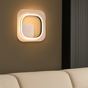 Applique led oro nero quadrato design moderno 12w 3000k dimmerabile