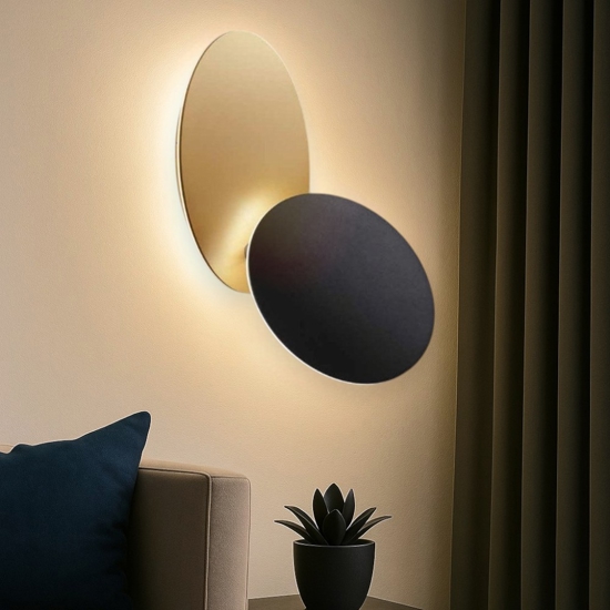 Drum perenz applique moderna nero oro orientabile led 33w 3000k