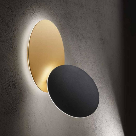 Drum perenz applique moderna nero oro orientabile led 33w 3000k