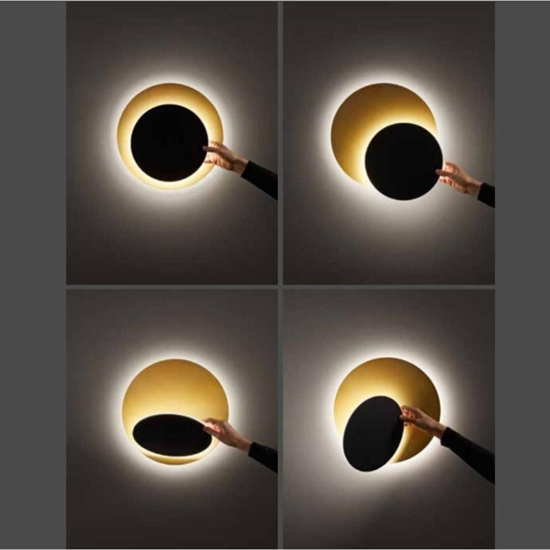 Drum perenz applique moderna nero oro orientabile led 33w 3000k