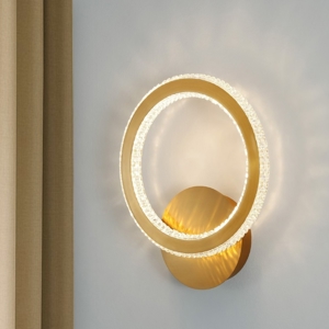 Applique led 19w 3000k per soggiorno cerchio oro