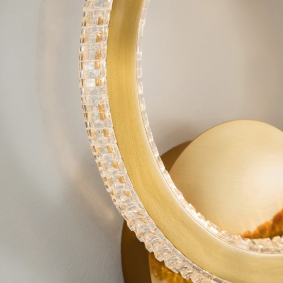 Applique led 19w 3000k per soggiorno cerchio oro