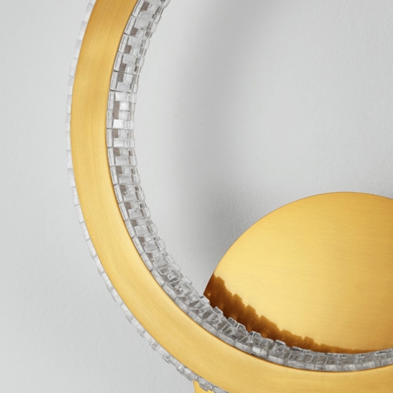 Applique led 19w 3000k per soggiorno cerchio oro
