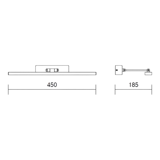 Applique per specchio da bagno led 4000k orientabile