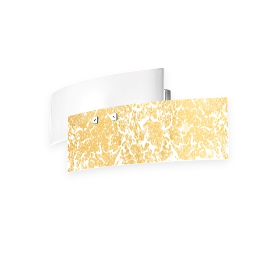 Applique lara gea luce vetri bianco lucido foglia oro