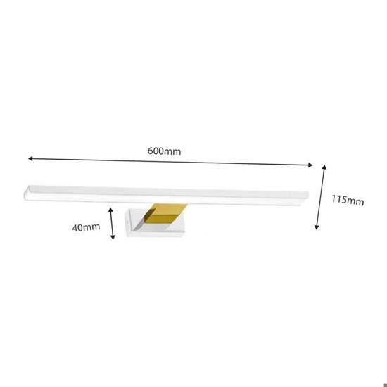 Applique bianco bianco oro per specchio bagno 14w 4000k fp