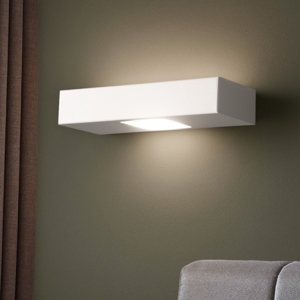 Applique led rettangolare metallo bianco luminoso lampadine gx53