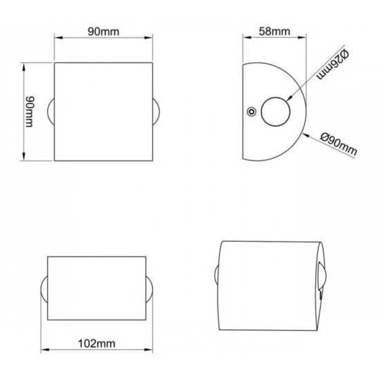 Applique led 6w 3000k grigio design moderna 