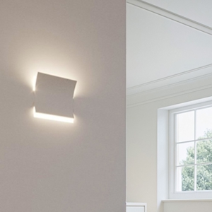 Applique bianco lampada vela da incasso a parete gesso cristaly 16.5w 4000k