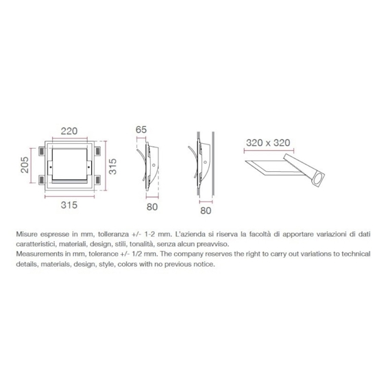 Applique bianco lampada vela da incasso a parete gesso cristaly 16.5w 4000k