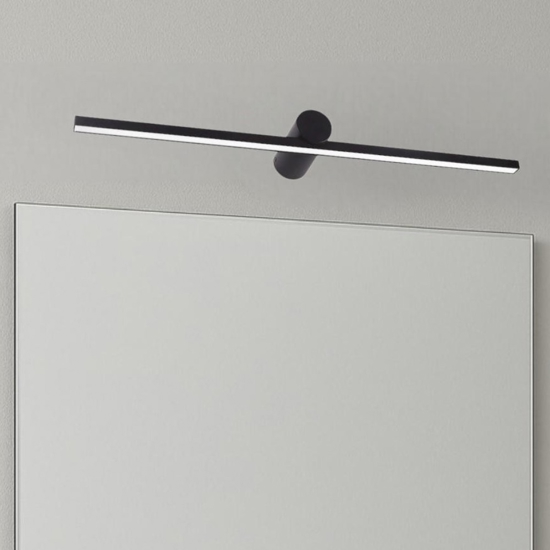 Applique bagno luce per specchio nero led 10w 3000k