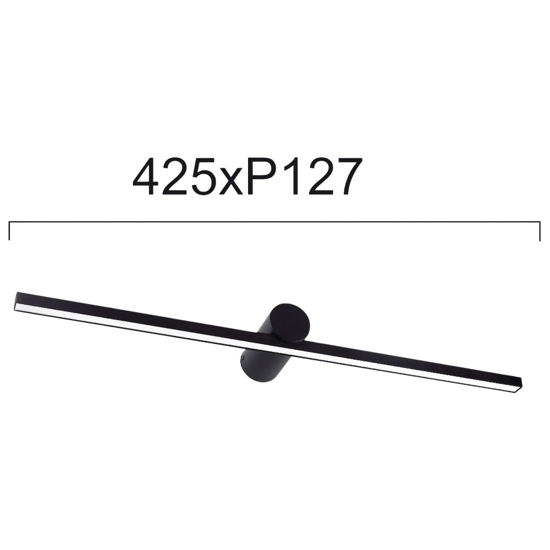 Applique bagno luce per specchio nero led 10w 3000k