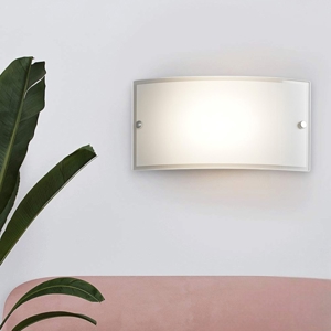 Applique bianco vetro curvo per interno moderni