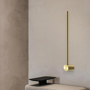 Applique bacchetta led 7w 3000k oro ottone moderna