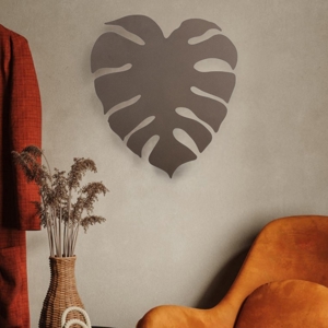 Applique foglia monstera marrone da parete