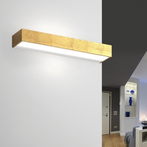 Applique led bios foglia oro rettangolare 18w 3000k 4000k top light