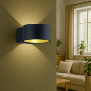 Applique led 4.5w 3000k nero oro design moderna interno oro
