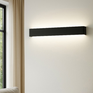 Applique rettangolare nera led 12w 3000k moderna wey perenz